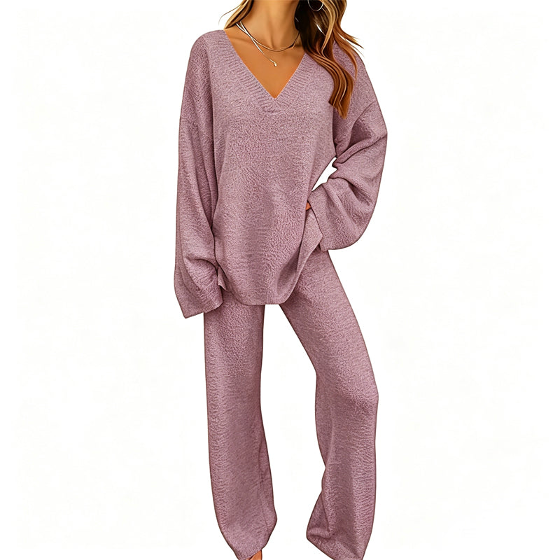 Zachte Lounge Set met V-Hals-13