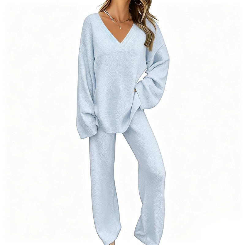 Zachte Lounge Set met V-Hals-12