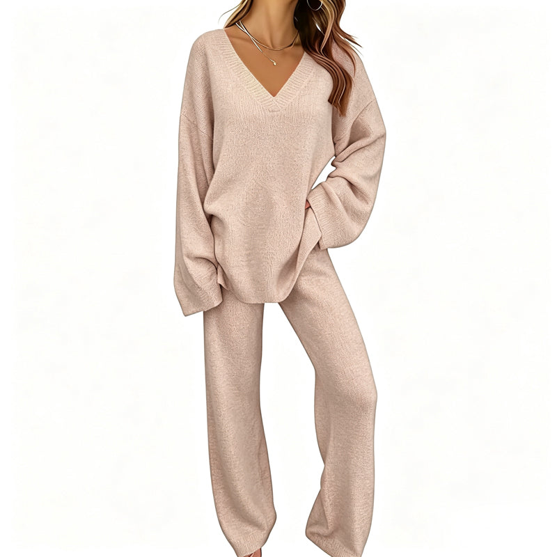 Zachte Lounge Set met V-Hals-11