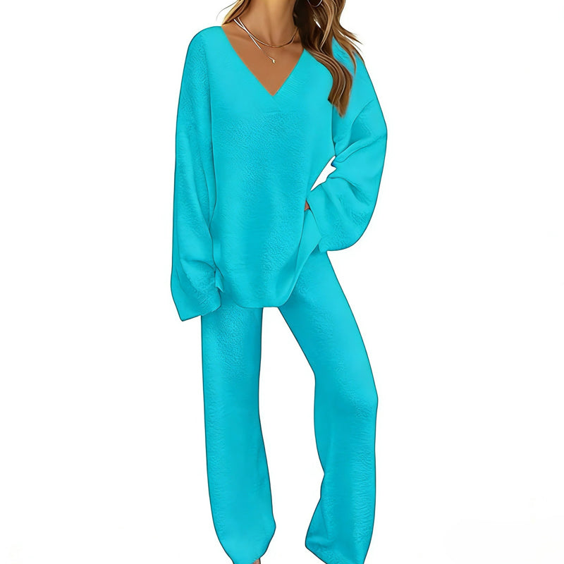 Zachte Lounge Set met V-Hals-9