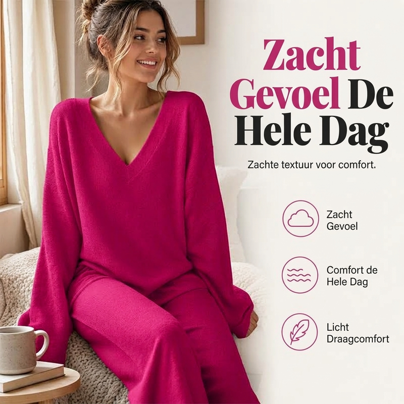 Zachte Lounge Set met V-Hals-2