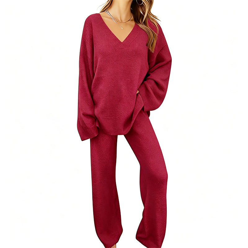 Zachte Lounge Set met V-Hals-18