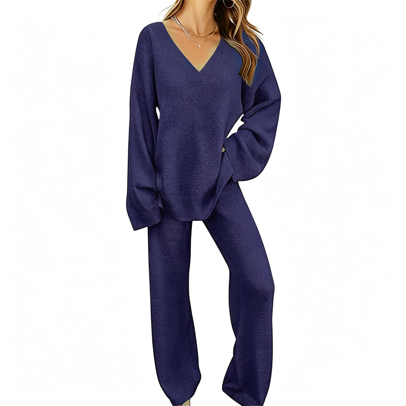 Zachte Lounge Set met V-Hals-14