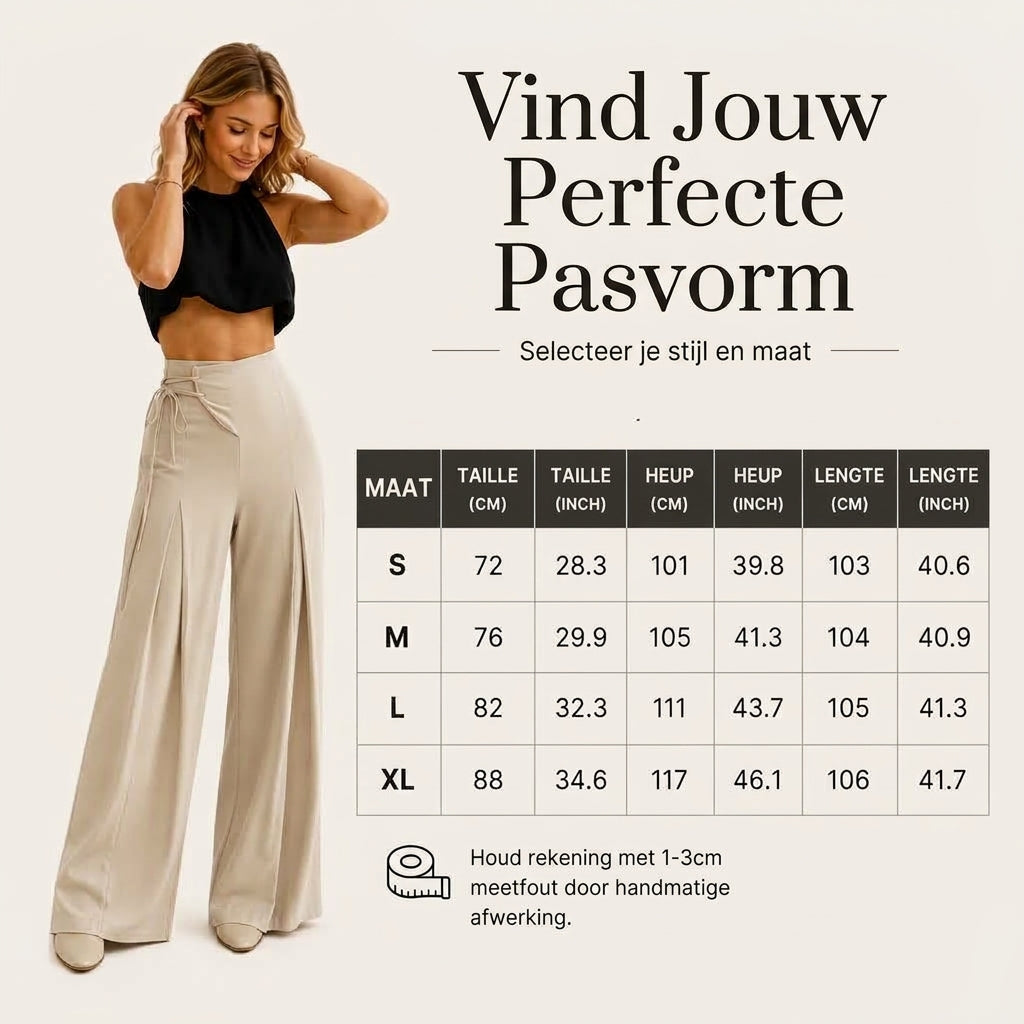 Elegante High-Waist Broek met Wijde Pijpen-5