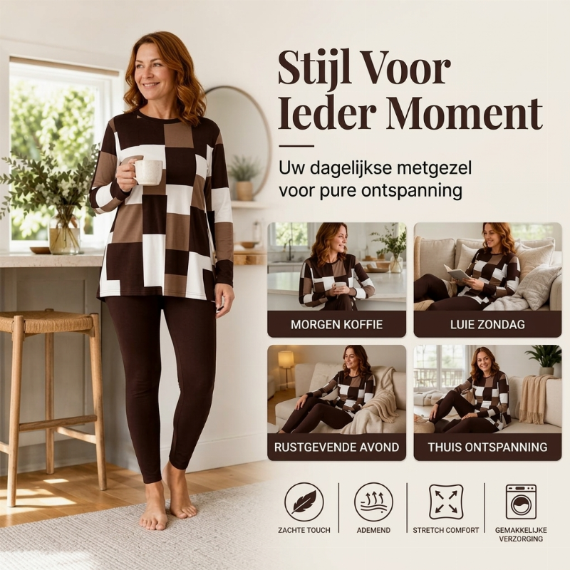 ✨ Damesset met bedrukte langemouwen top en leggings-4
