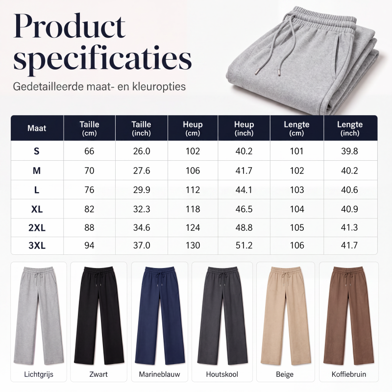 Comfortabele High-Waist Broek met Wijde Pijpen en Trekkoord-7