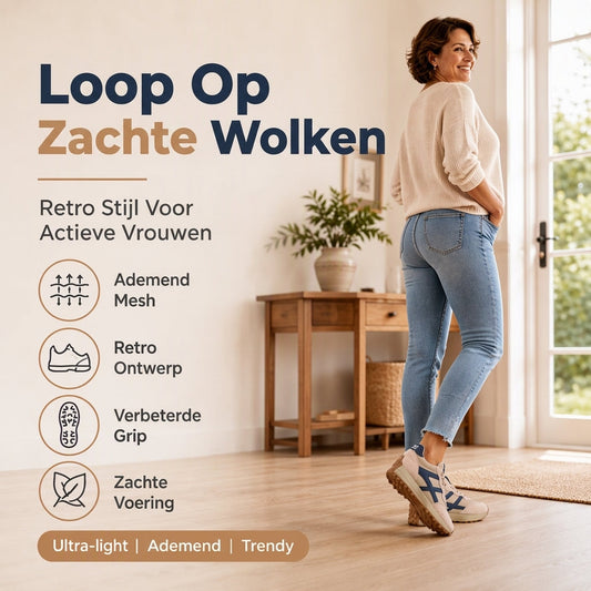 Lichtgewicht Retro Sneakers met Ademend Mesh