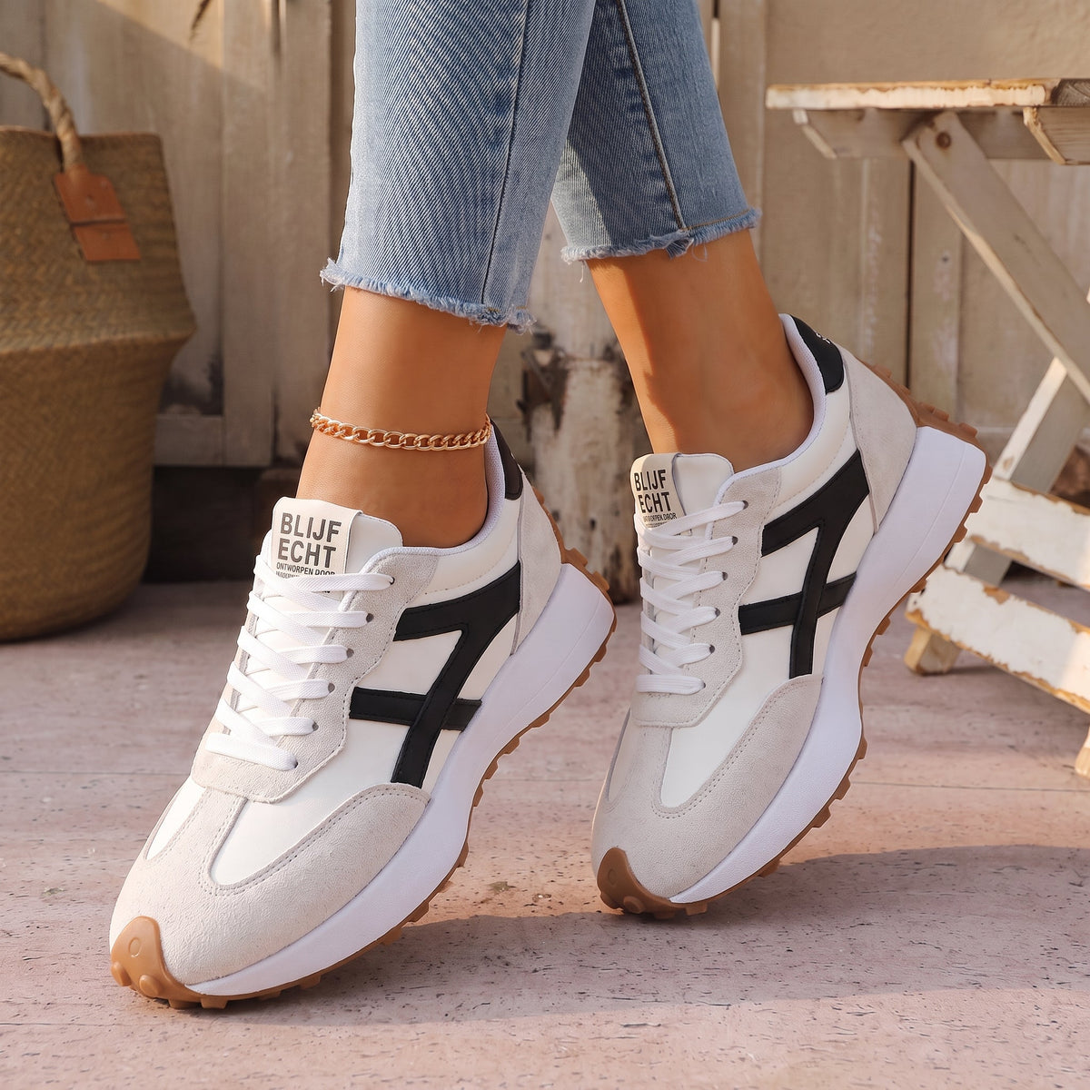Lichtgewicht Retro Sneakers met Ademend Mesh-8