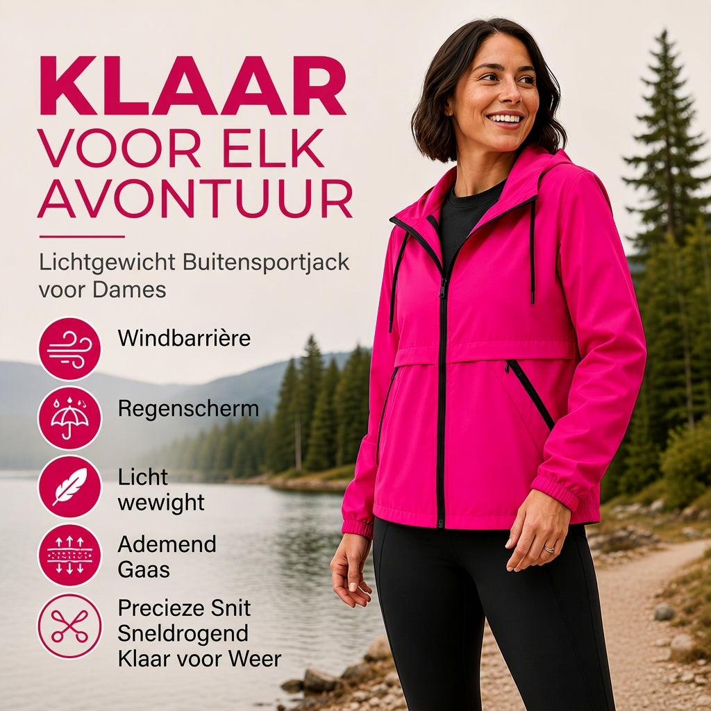 Lichtgewicht Outdoorjas met Capuchon en Windbescherming