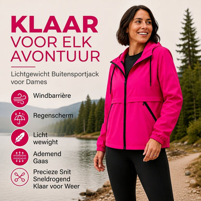 Lichtgewicht Outdoorjas met Capuchon en Windbescherming