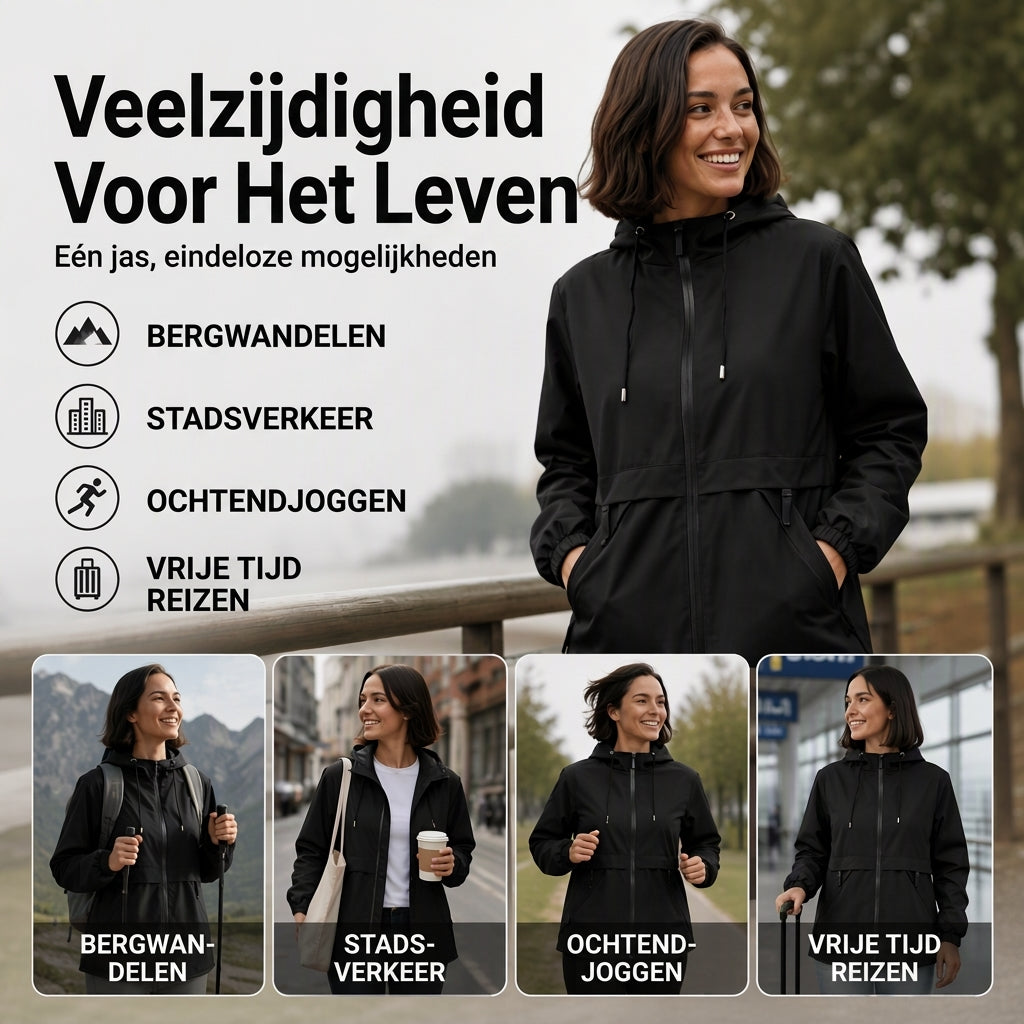Lichtgewicht Outdoorjas met Capuchon en Windbescherming-5