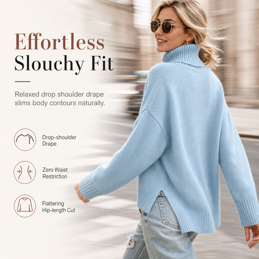 Oversized Geribde Coltrui voor Dames-5