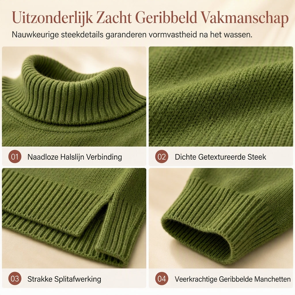 Oversized Geribde Coltrui voor Dames-4