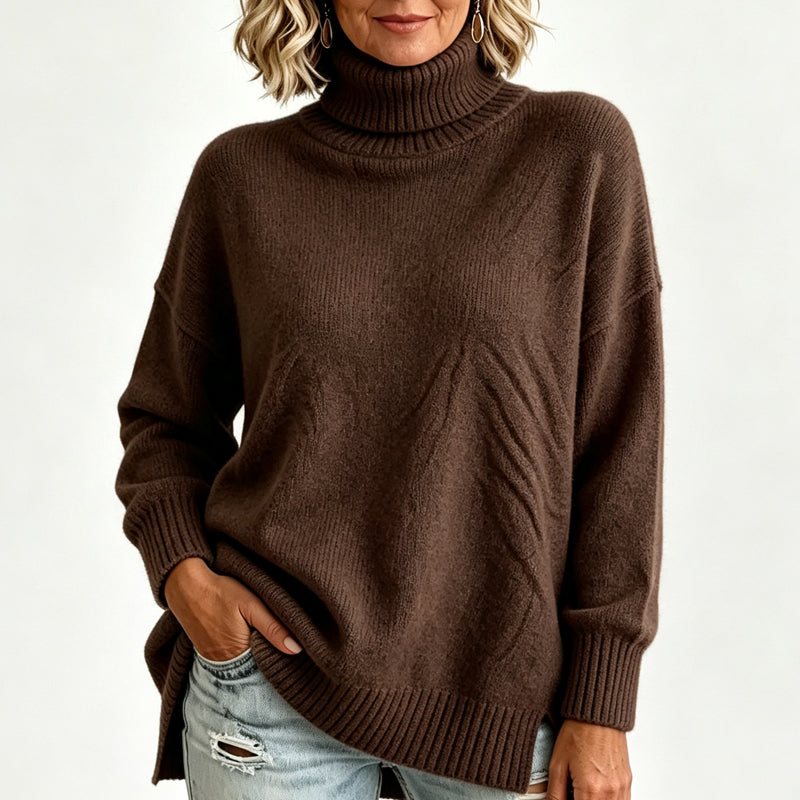 Oversized Geribde Coltrui voor Dames-17