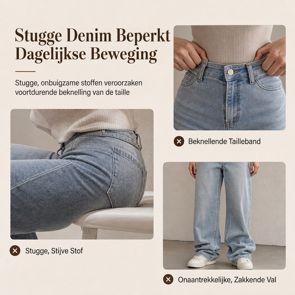 High-Waist Jeans met Wijde Pijpen en Stretch-1