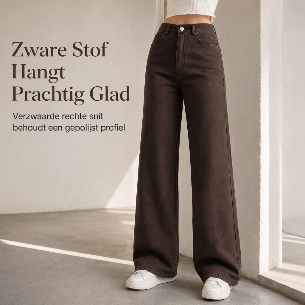 High-Waist Jeans met Wijde Pijpen en Stretch-3