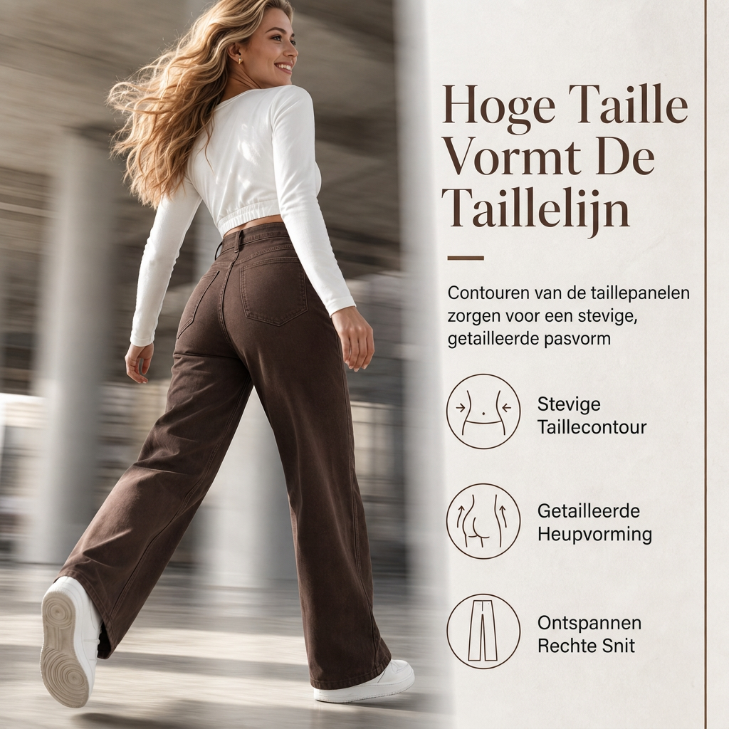 High-Waist Jeans met Wijde Pijpen en Stretch-5