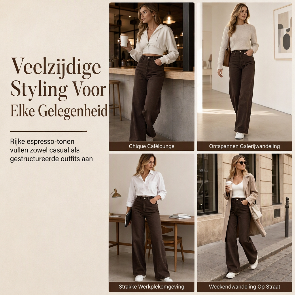 High-Waist Jeans met Wijde Pijpen en Stretch-6