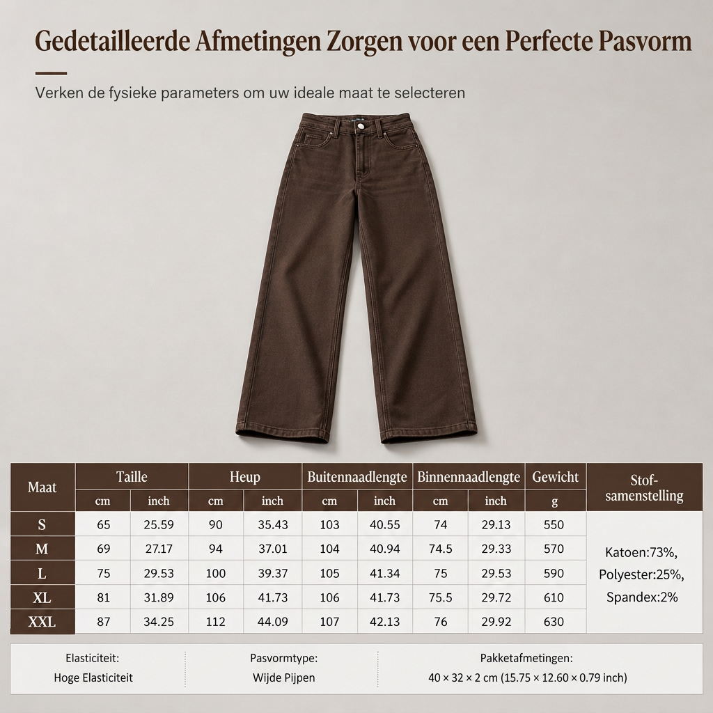High-Waist Jeans met Wijde Pijpen en Stretch-7