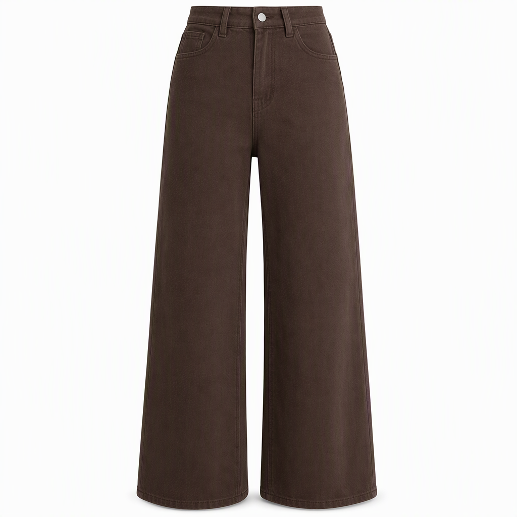 High-Waist Jeans met Wijde Pijpen en Stretch-8