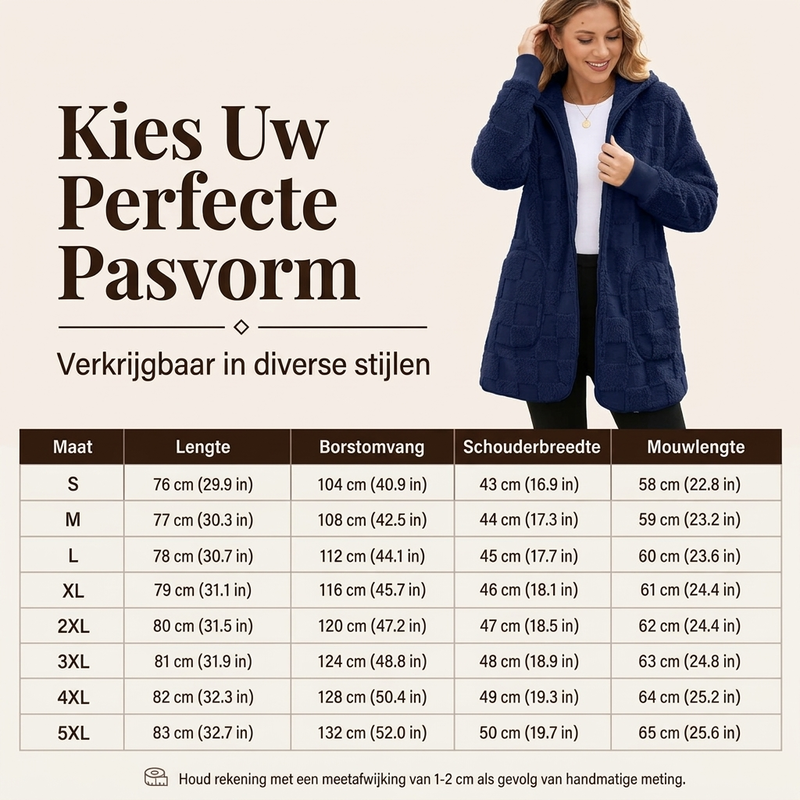 Lange Zachte Teddy Jas met Capuchon en Grote Zakken-5