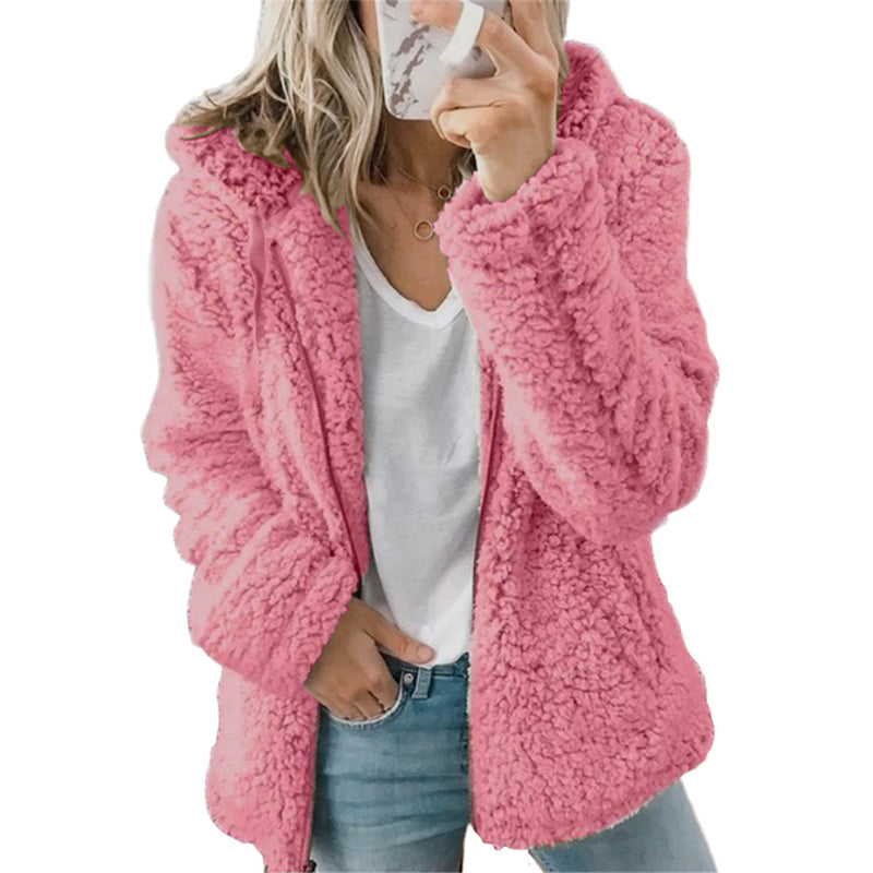 Warme Teddy Jas met Capuchon en Zakken-9