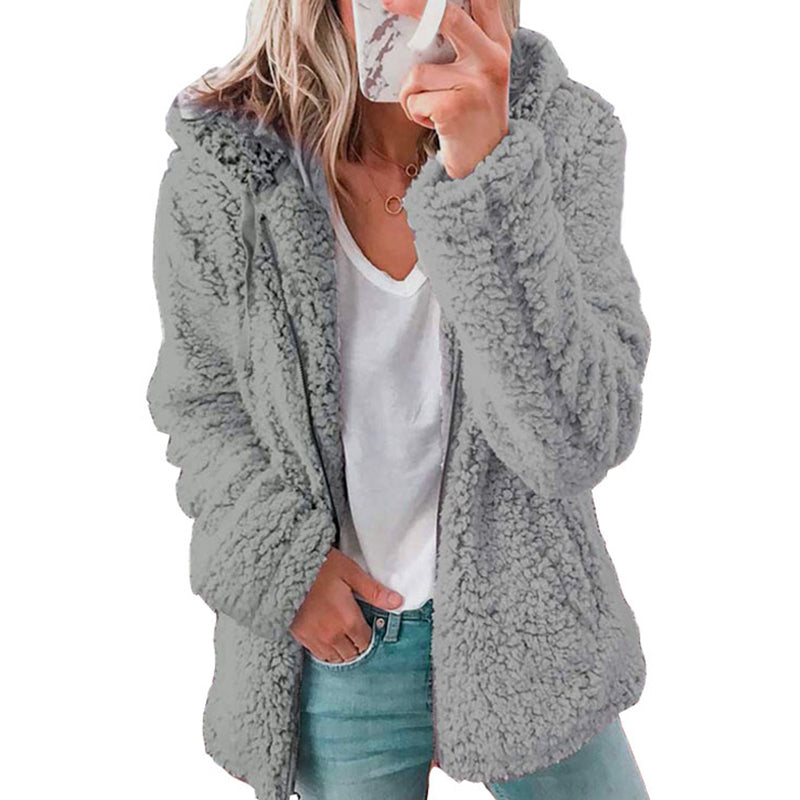 Warme Teddy Jas met Capuchon en Zakken-12