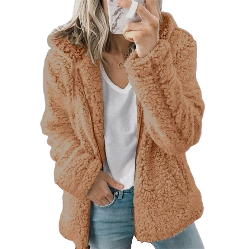 Warme Teddy Jas met Capuchon en Zakken-16