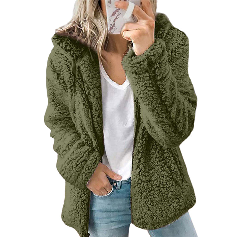 Warme Teddy Jas met Capuchon en Zakken-17