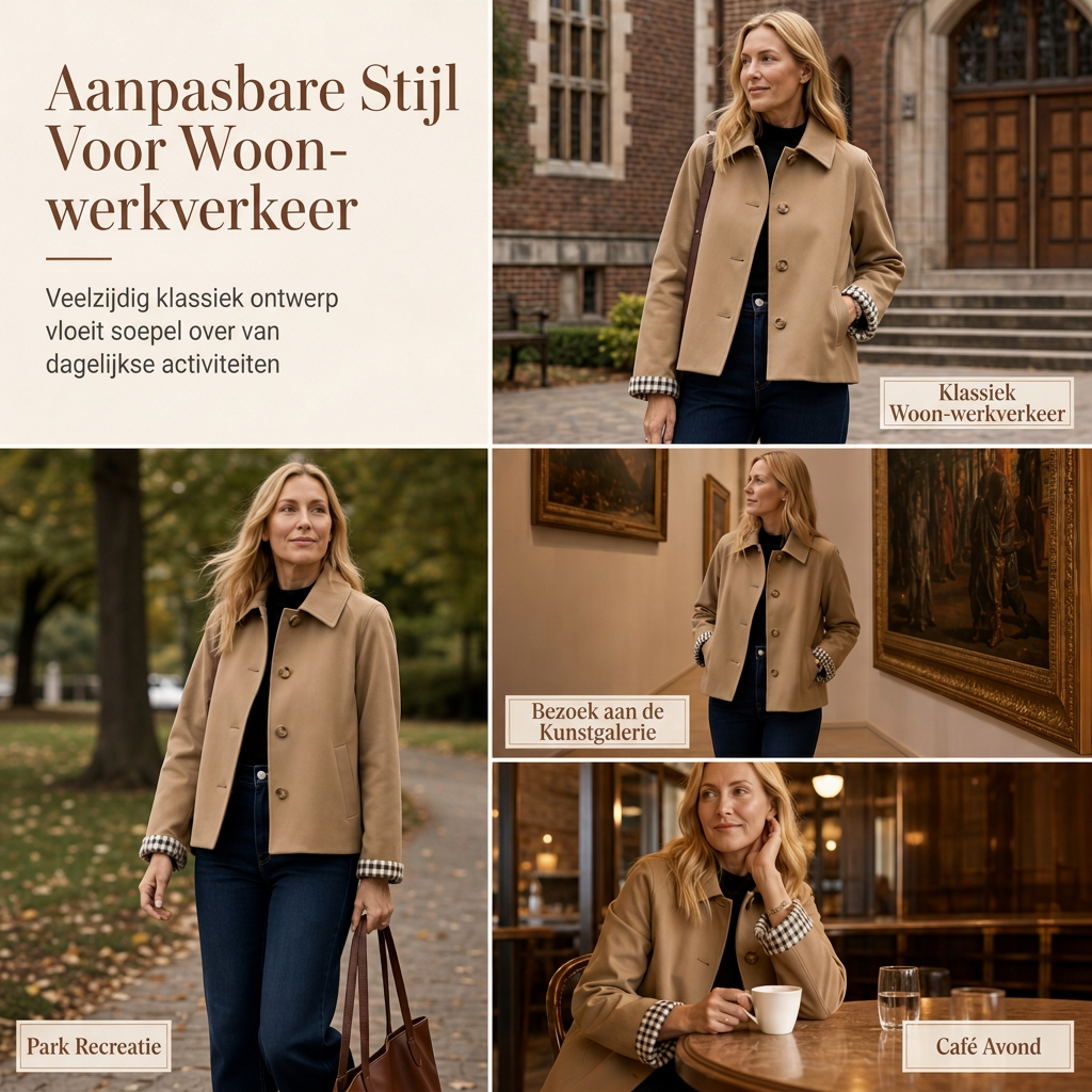 Klassieke Jas met Geruite Manchetten-5