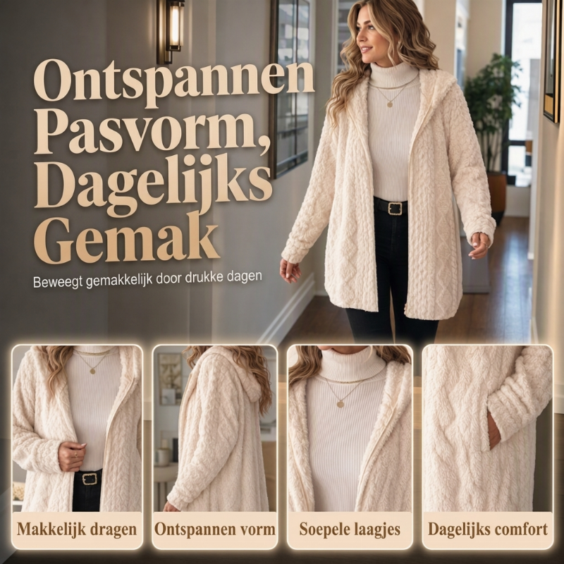 Warm Gebreid Teddy Vest met Kabelstructuur-4