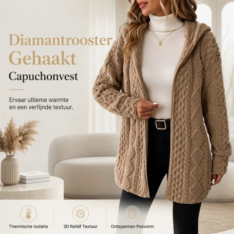 Warm Gebreid Teddy Vest met Kabelstructuur-3