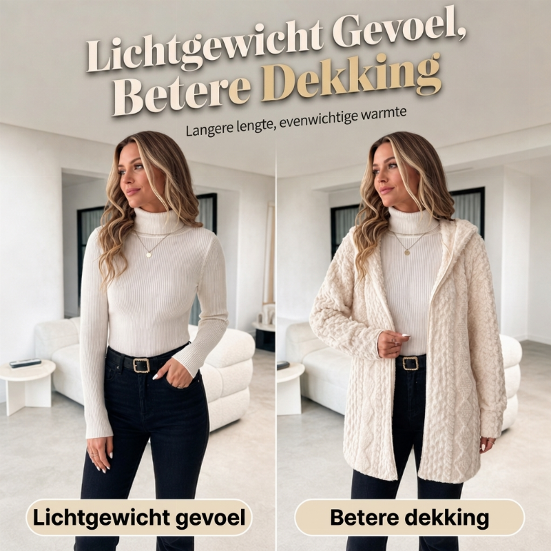 Warm Gebreid Teddy Vest met Kabelstructuur-2