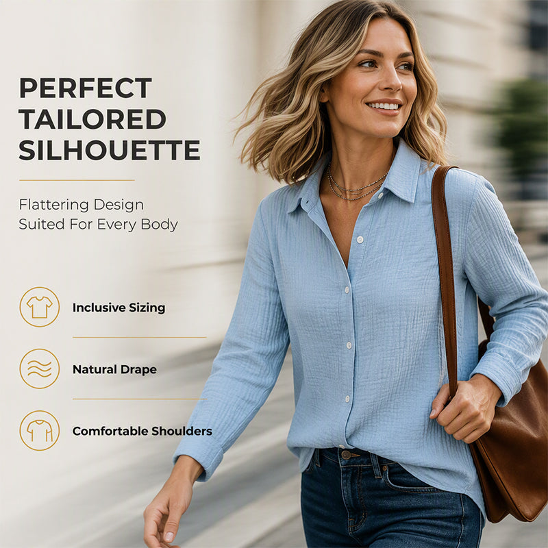 Luchtige Blouse met Knoopsluiting en Structuurstof