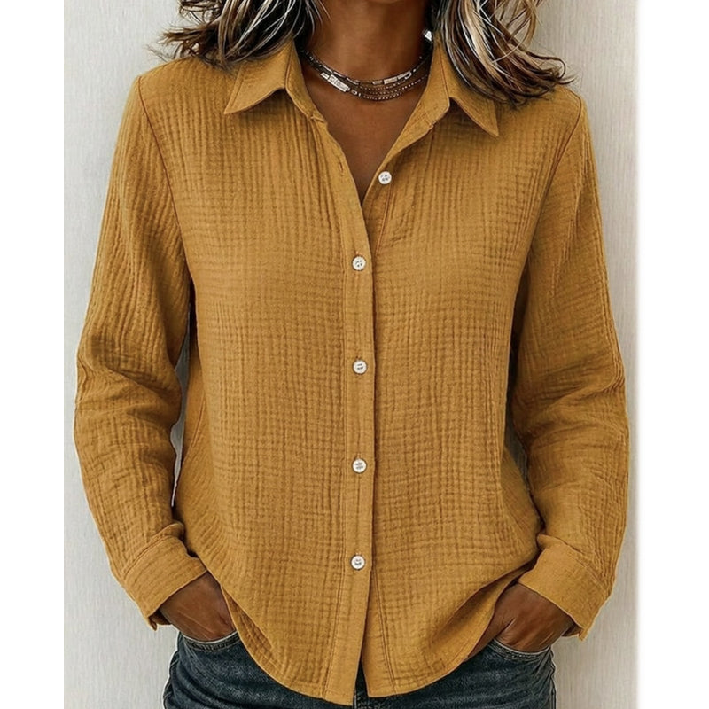 Luchtige Blouse met Knoopsluiting en Structuurstof-15