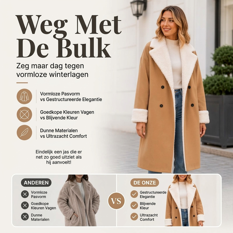 Elegante Lange Jas met Teddyvoering-2
