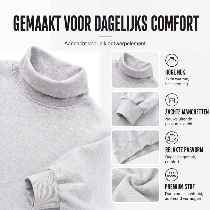 Zachte Oversized Coltrui met Relaxte Pasvorm-1