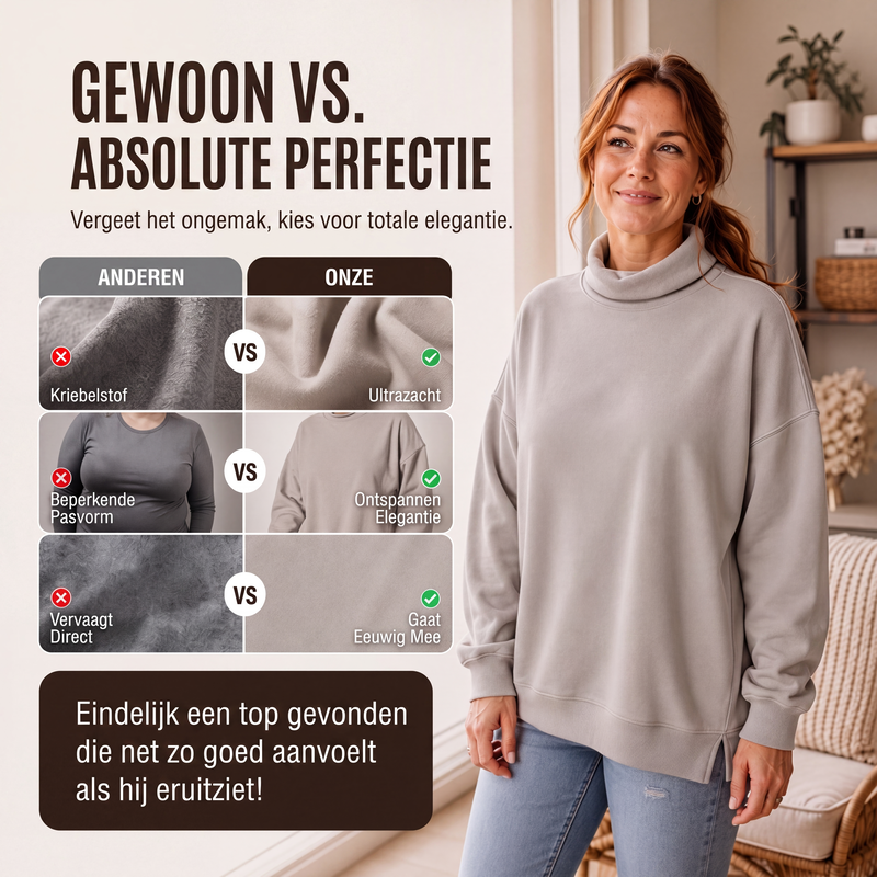 Zachte Oversized Coltrui met Relaxte Pasvorm-3