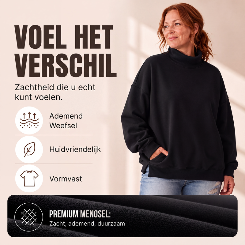 Zachte Oversized Coltrui met Relaxte Pasvorm-4