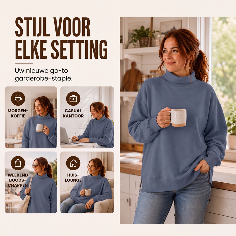 Zachte Oversized Coltrui met Relaxte Pasvorm-5