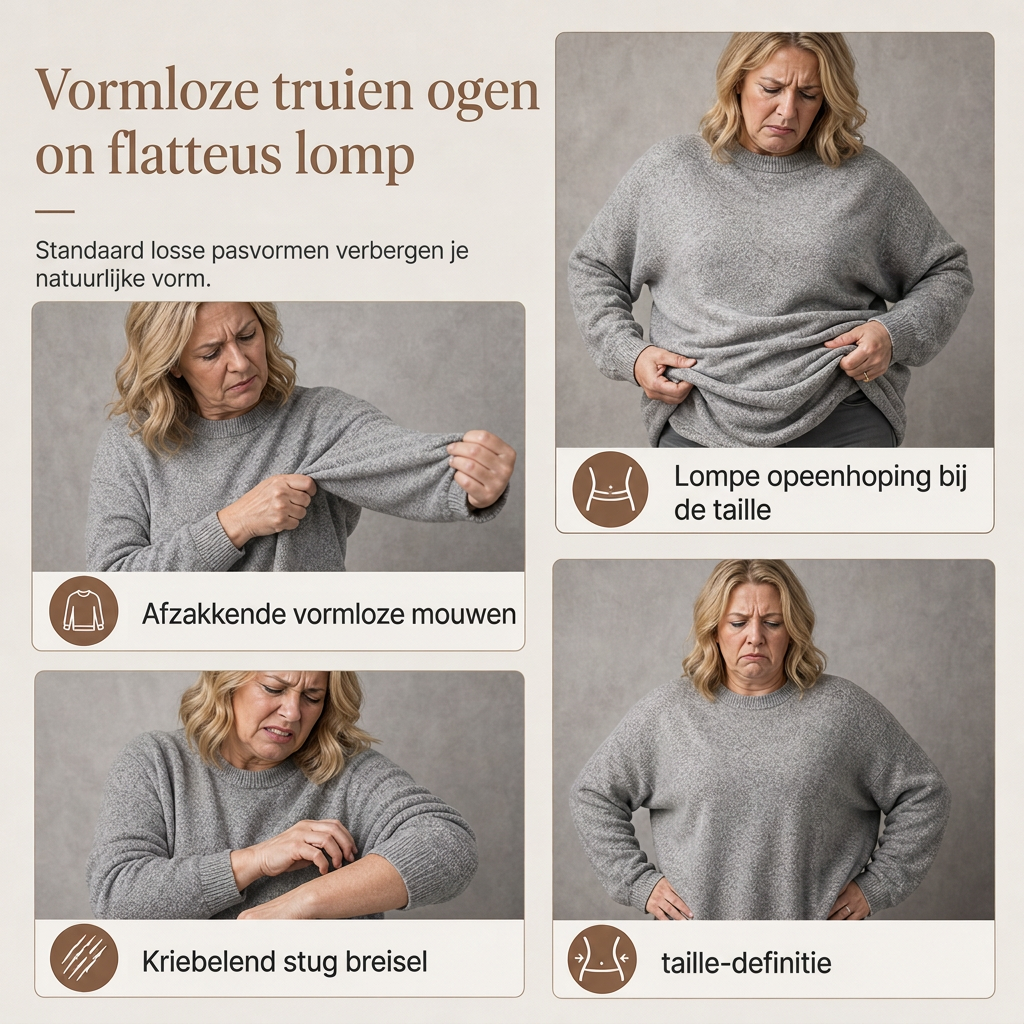 Geribde Gebreide Trui met Gerimpelde Taille-1