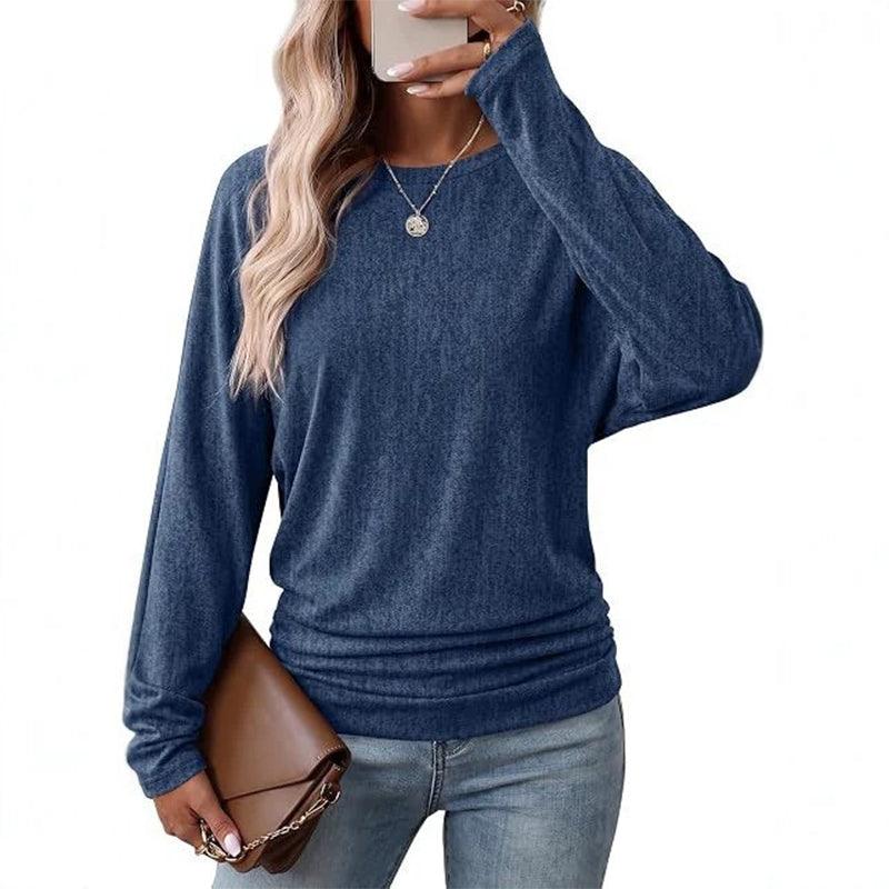 Geribde Gebreide Trui met Gerimpelde Taille-8