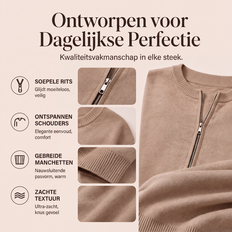 Zacht Gebreid Vest met Ritssluiting
