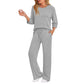 Elegante Geribde Lounge Set met Wijde Pijpen-10