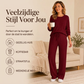 Elegante Geribde Lounge Set met Wijde Pijpen-4