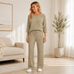 Elegante Geribde Lounge Set met Wijde Pijpen-7