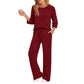 Elegante Geribde Lounge Set met Wijde Pijpen-12