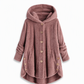 Pluchen Fleece Jas met Capuchon en Knoopsluiting-8