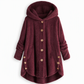 Pluchen Fleece Jas met Capuchon en Knoopsluiting-21