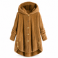 Pluchen Fleece Jas met Capuchon en Knoopsluiting-18